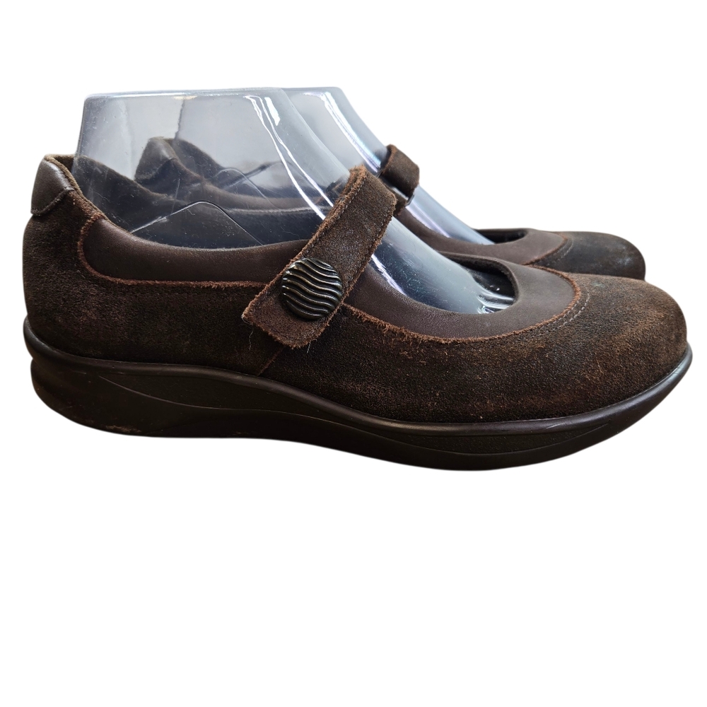 Sas Step Out Brown Leather Mary Jane Comfort Shoes